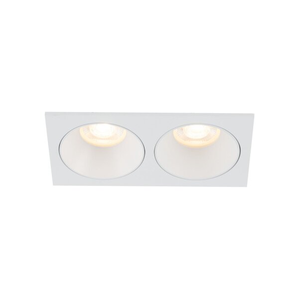 Einbauspot Weiß IP65 Metall Glas GU10 2-flammig