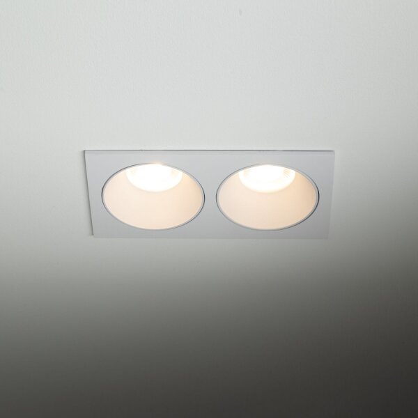 Einbauspot Weiß IP65 Metall Glas GU10 2-flammig
