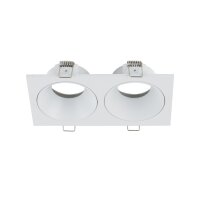 Einbauspot Weiß IP65 Metall Glas GU10 2-flammig