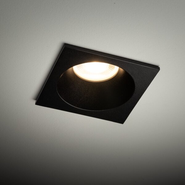 Einbauspot Schwarz Metall IP65 GU10 B:8,5 cm wetterfest