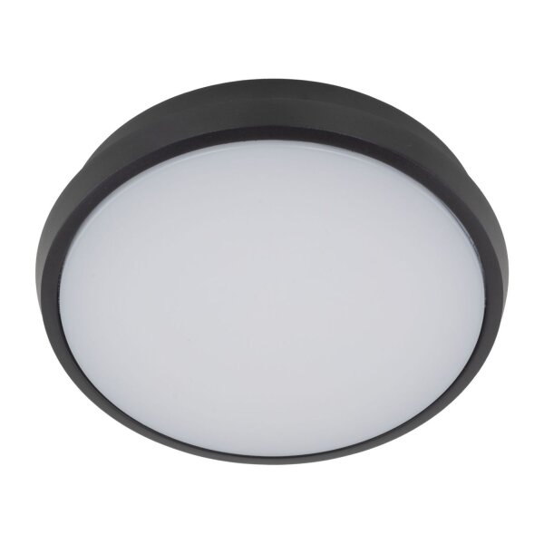 Applique extérieure ronde à LED IP54 aluminium noir 18 W