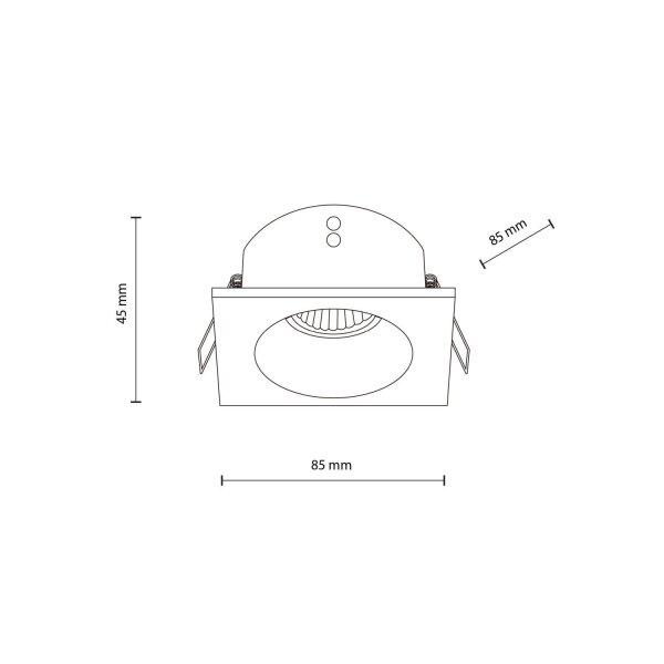 Spot encastré blanc métal IP65 GU10 L:8,5 cm résistant aux intempéries