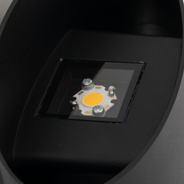 Spot mural LED Up Down aluminium 10 W Ø17 cm IP54 noir