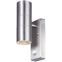 Wandlampe Up Down Edelstahl in Silber IP44 GU10 außen
