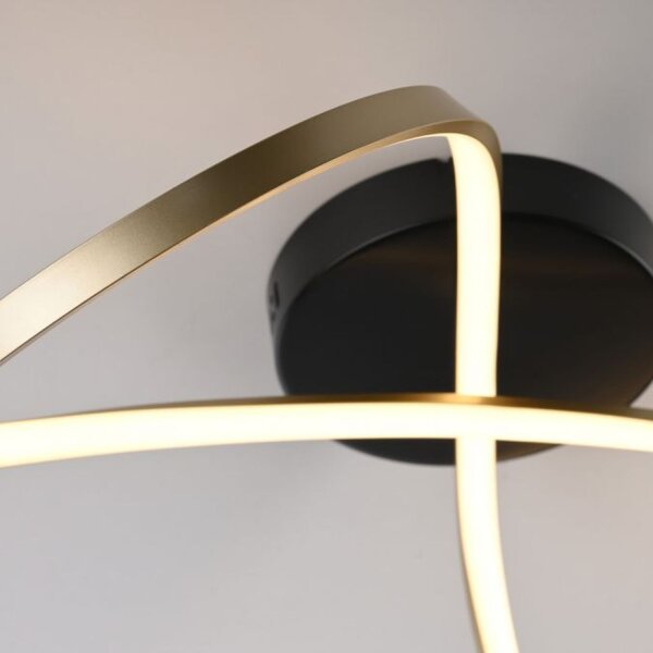 Plafonnier LED métal noir laiton 3000 K intensité lumineuse variable