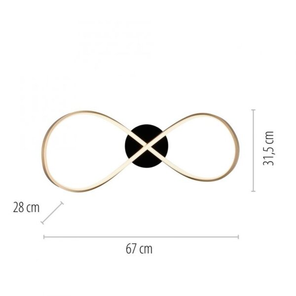 Plafonnier LED métal noir laiton 3000 K intensité lumineuse variable