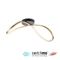 Plafonnier LED métal noir laiton 3000 K...