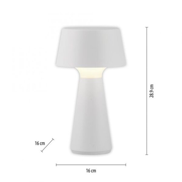 LED Akku Tischleuchte dimmbar Touch IP54 Weiß 28,9 cm