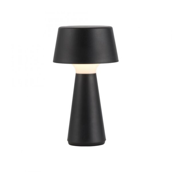 Lampe de table LED rechargeable à intensité variable Touch IP54 noire 28,9 cm