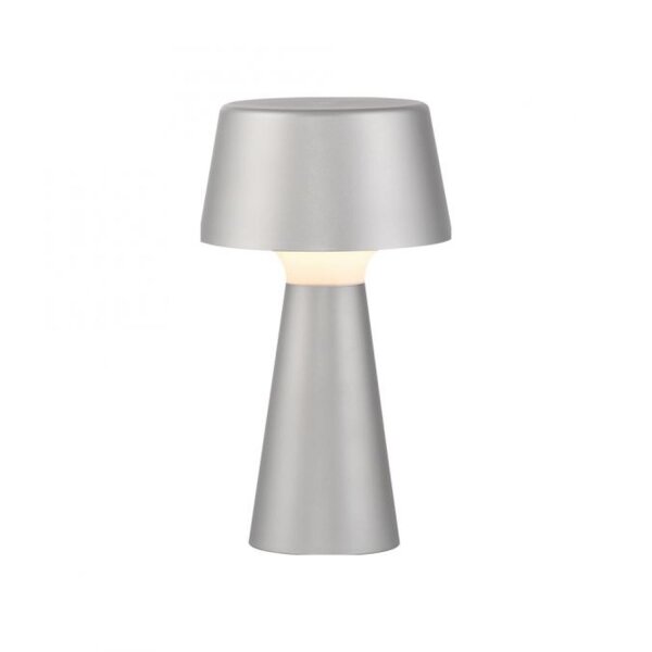LED Akku Tischlampe dimmbar Touch IP54 28,9 cm Silber