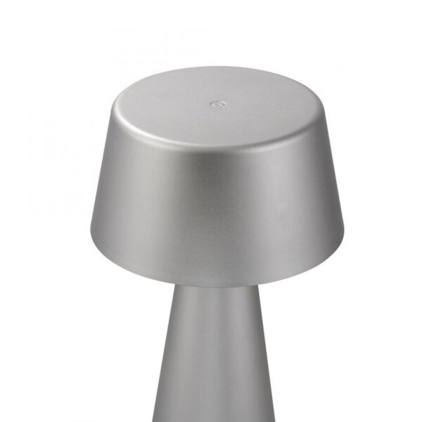 LED Akku Tischlampe dimmbar Touch IP54 28,9 cm Silber