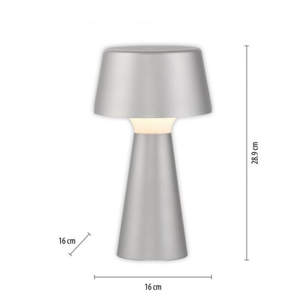 LED Akku Tischlampe dimmbar Touch IP54 28,9 cm Silber