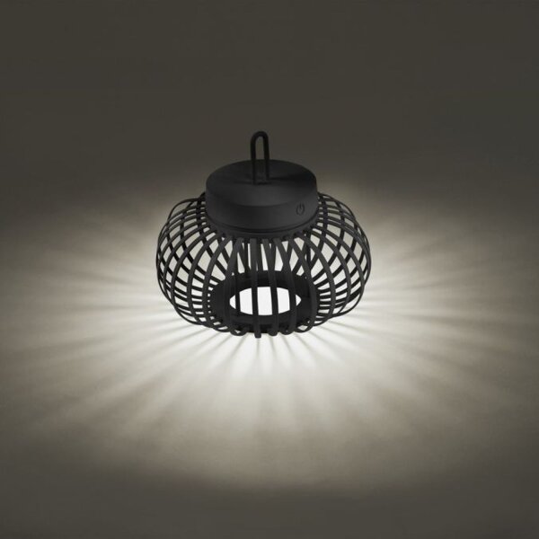 LED Akku Tischleuchte dimmbar 22 cm IP44 2 W Schwarz