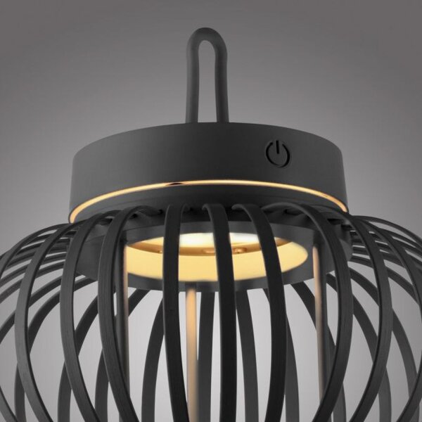 LED Akku Tischleuchte dimmbar 22 cm IP44 2 W Schwarz