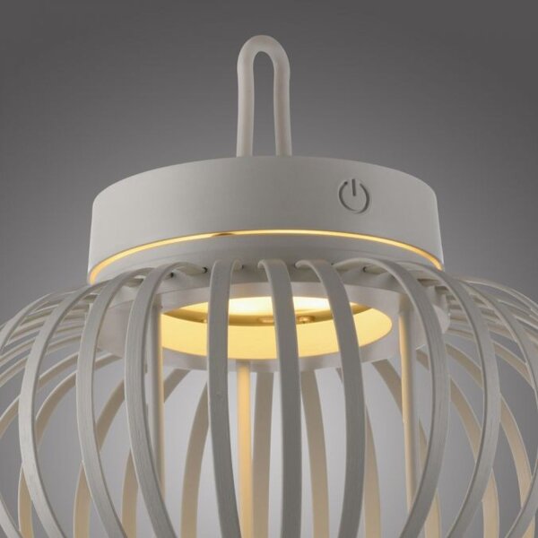 LED Akku Tischlampe Dimmer Touch 22 cm IP44 2 W Greige