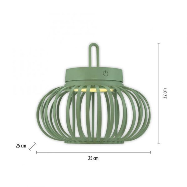 LED Akku Tischleuchte Dimmer Touch 22 cm IP44 2 W Grün