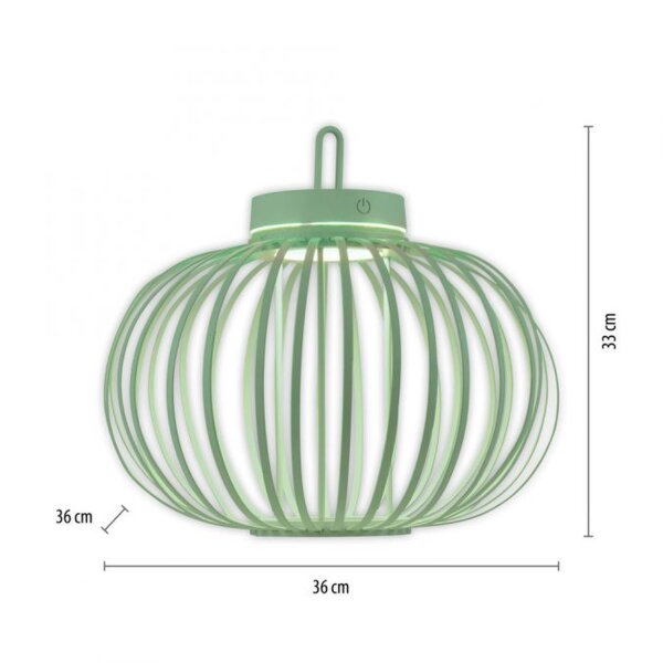 LED Akku Tischleuchte IP44 Grün dimmbar Touch 33 cm