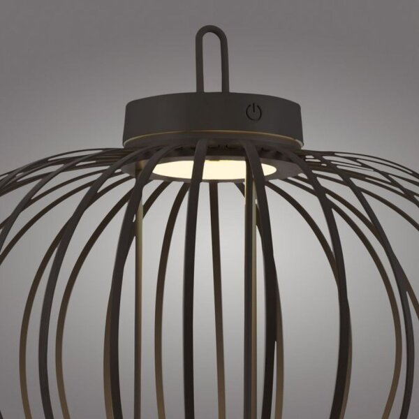 LED Akku Tischlampe IP44 Schwarz dimmbar Touch 37 cm