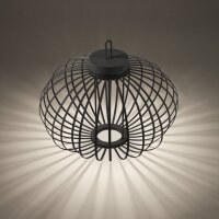 Lampe de table LED rechargeable IP44 noire dimmable Touch...