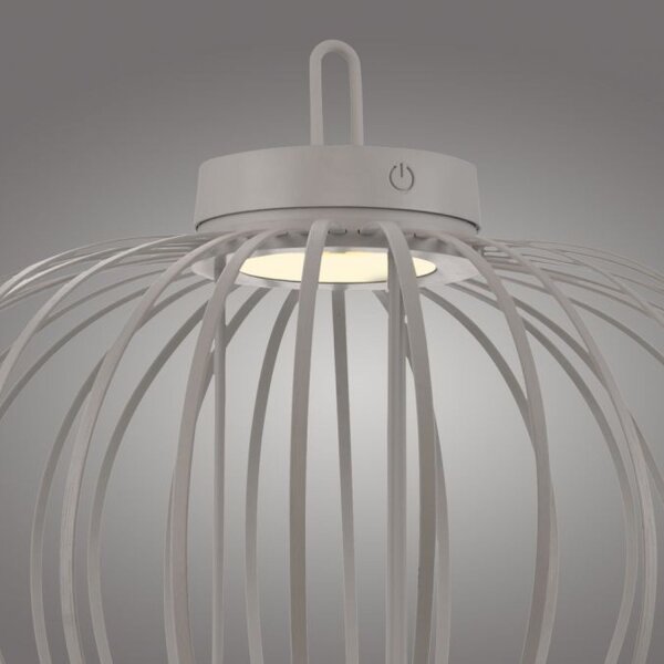 LED Akku Tischlampe IP44 Greige dimmbar Touch 2 W 37 cm