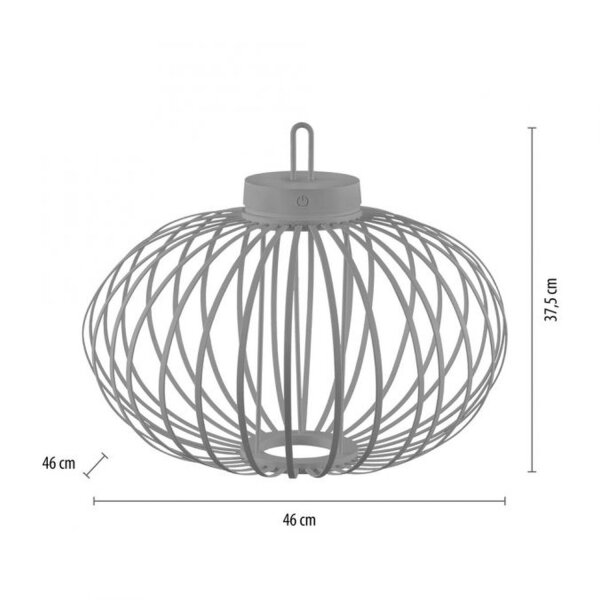 LED Akku Tischlampe IP44 Greige dimmbar Touch 2 W 37 cm