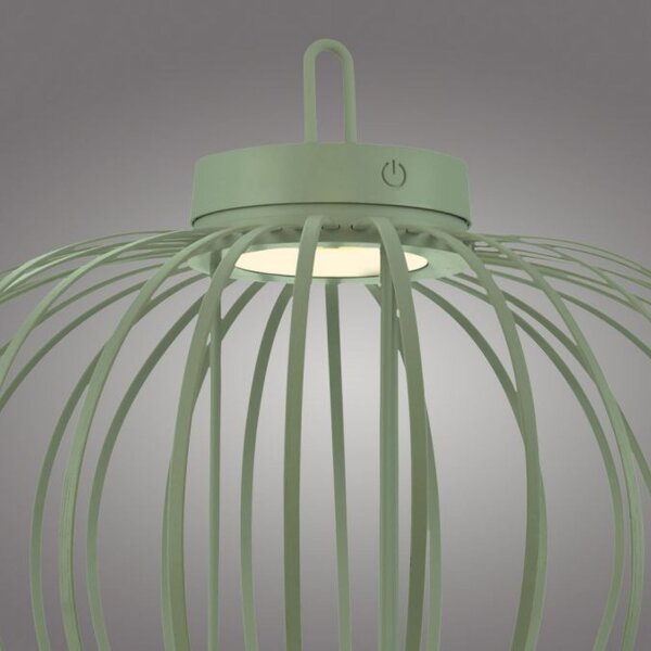 LED Akku Tischlampe IP44 Grün dimmbar Touch 2 W 37 cm