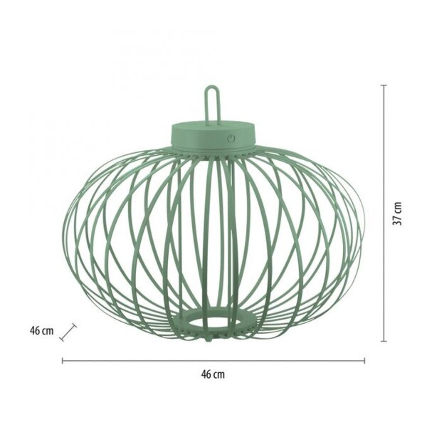 LED Akku Tischlampe IP44 Grün dimmbar Touch 2 W 37 cm