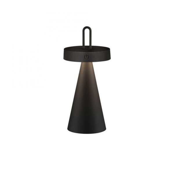LED Akku Tischlampe Dimmer Touch IP44 28,9 cm Schwarz