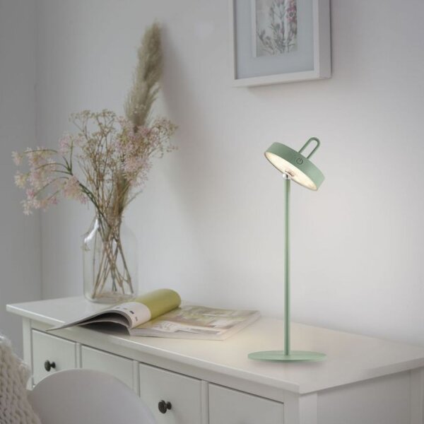 LED Akku Tischleuchte Grün Dimmer Touch IP44 47,2 cm