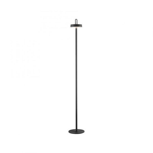 LED Akku Stehleuchte Schwarz Dimmer Touch IP44 125,2 cm
