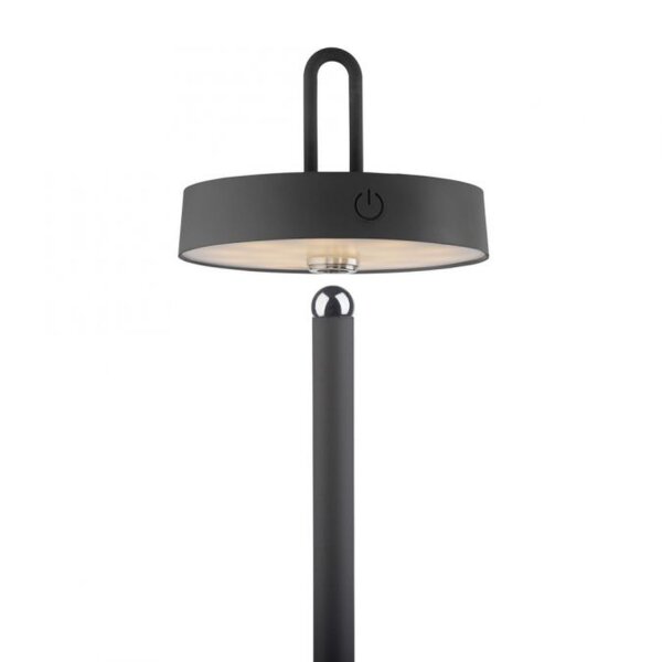 LED Akku Stehleuchte Schwarz Dimmer Touch IP44 125,2 cm
