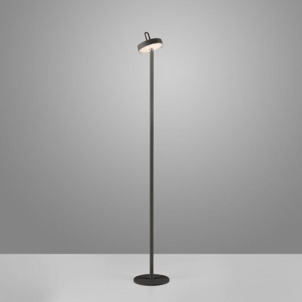 LED Akku Stehleuchte Schwarz Dimmer Touch IP44 125,2 cm