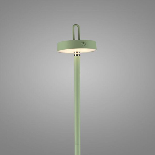 LED Akku Stehleuchte Grün Dimmer Touch IP44 125,2 cm
