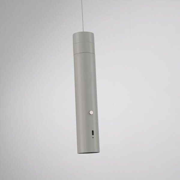 Lampe à suspendre LED rechargeable Greige Métal Touch Variation 3000 K