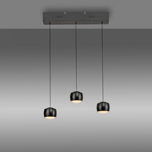 LED Pendelleuchte Metall warmweiß 60 cm 800 lm Schwarz