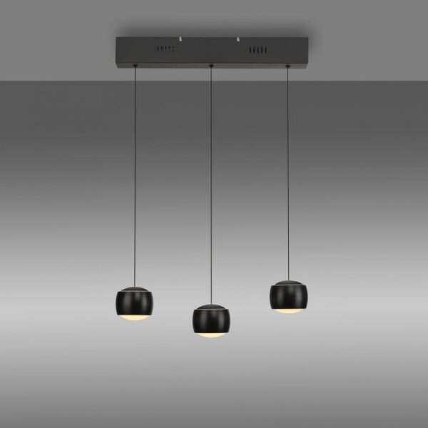 LED Pendelleuchte Metall warmweiß 60 cm 800 lm Schwarz