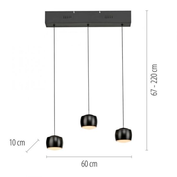 LED Pendelleuchte Metall warmweiß 60 cm 800 lm Schwarz