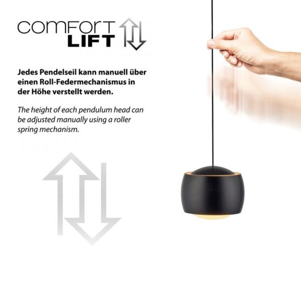 LED Pendelleuchte Schwarz Metall warmweiß 3000 K 110 cm