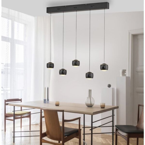 LED Pendelleuchte Schwarz Metall warmweiß 3000 K 110 cm