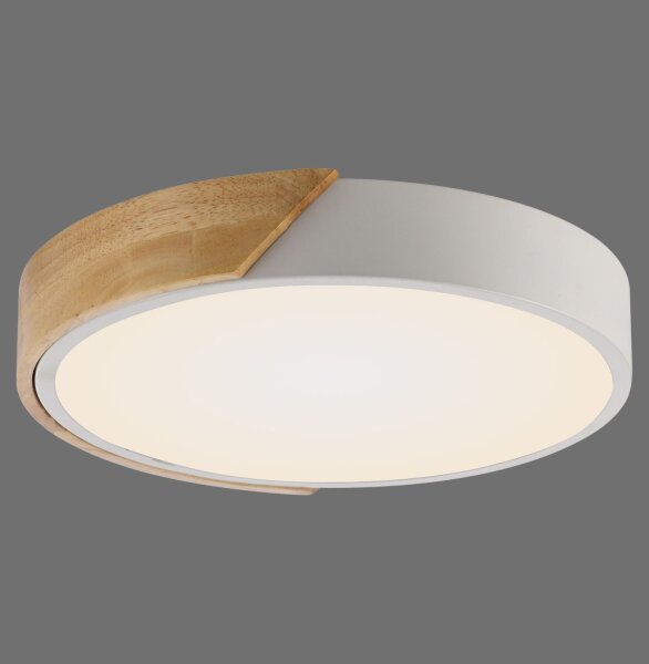 Lampe de plafonnier ronde LED bois Ø32 cm blanc naturel 2520 lm