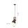 Suspension flexible Noir Bois Métal E27 L:26 cm