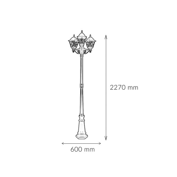 Kandelaber Schwarz 227cm hoch Rustikal LEADWORTH