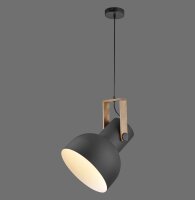 Suspension mobile Noir Bois Métal E27 L:30 cm