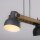 Suspension industrielle bois métal E27 flexible