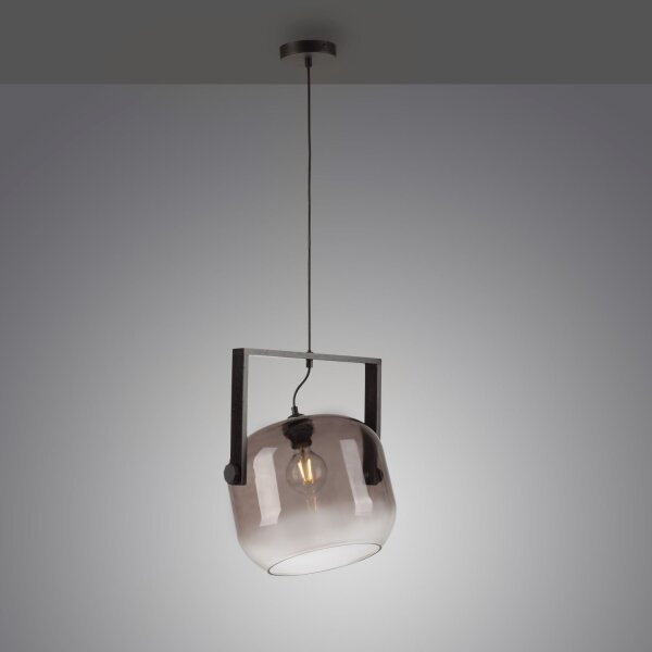 Blendarme Lampe à suspendre verre métal L:35 cm E27 Industrie