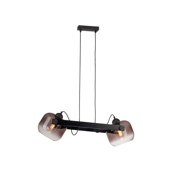 Hängelampe Glas Metall E27 68 cm 2-flammig schwenkbar