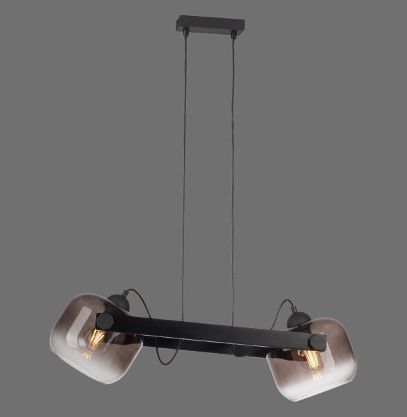 Hängelampe Glas Metall E27 68 cm 2-flammig schwenkbar