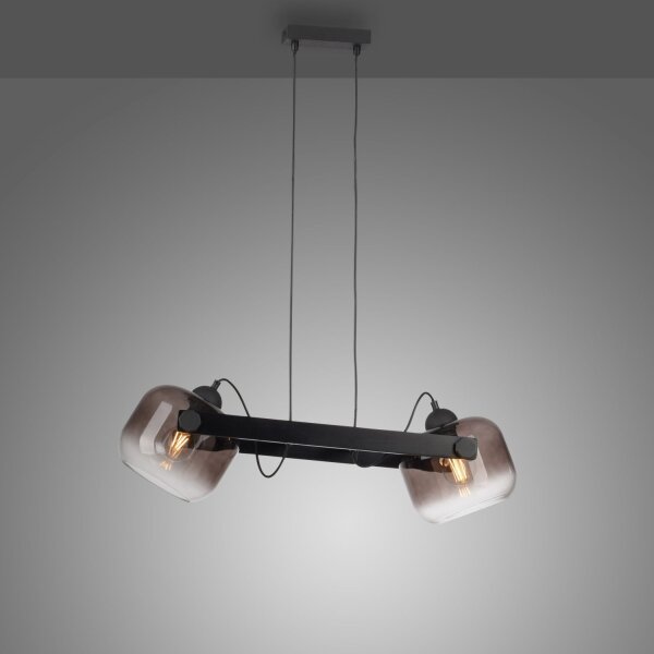 Hängelampe Glas Metall E27 68 cm 2-flammig schwenkbar