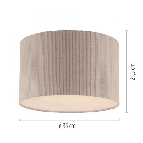 Stoff Deckenlampe blendarm Beige E27 Ø35 cm gemütlich