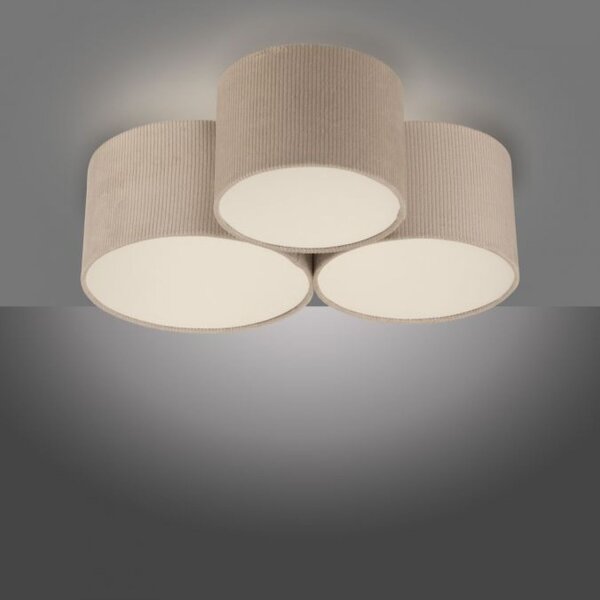 Wohnliche Deckenlampe Beige E27 L:70 cm 3-flmg blendarm